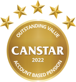 Canstar outstanding value 2023 account based pension award logo