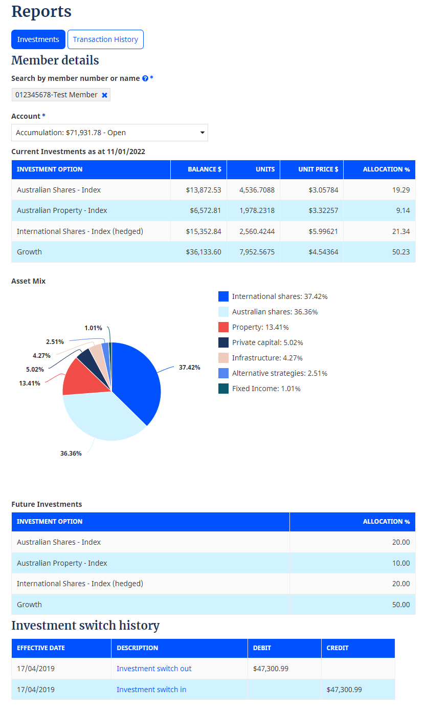 report member details