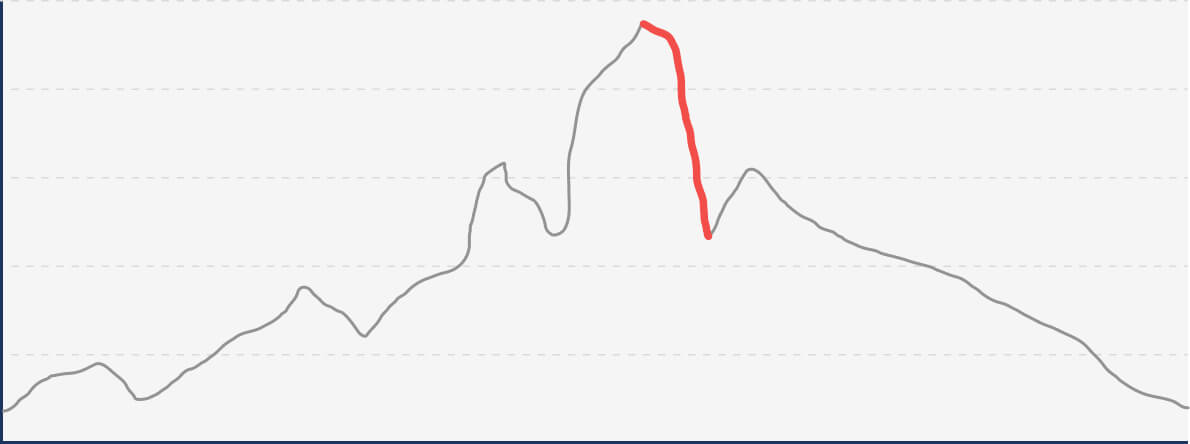 Graph of a market crash