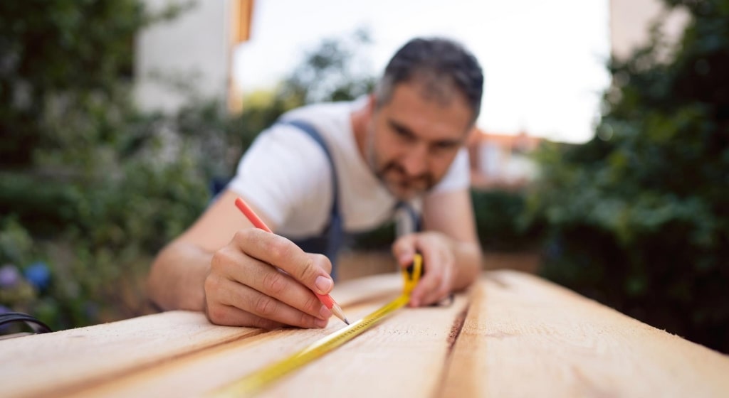 Man working on table
