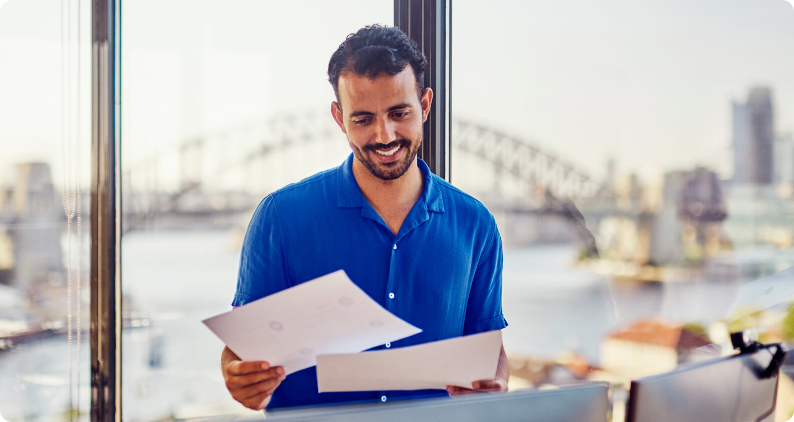 Man looking at documents