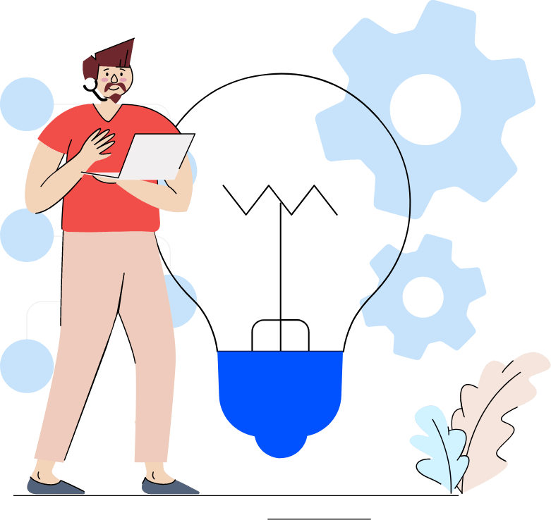 Illustration of man with lightbulb