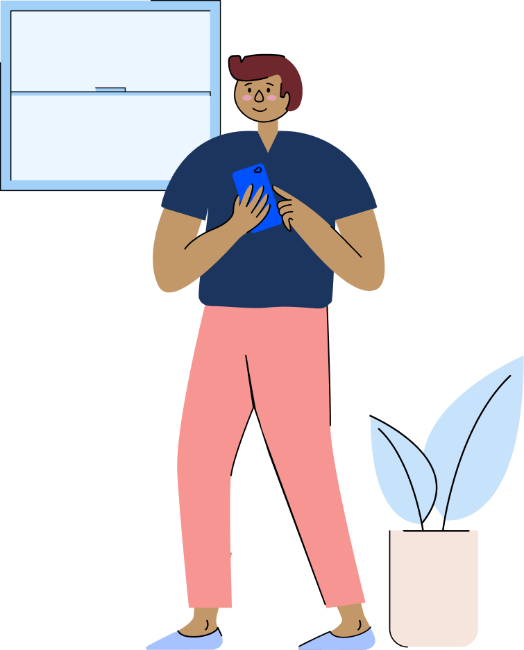 Illustration of a man on phone